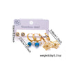 Titanium Steel Geometric Earrings For Women With Blue Turquoise Hollow Round Star Shape Electroplated