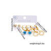 Titanium Steel Geometric Earrings For Women With Blue Turquoise Hollow Round Star Shape Electroplated