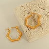 316L Stainless Steel Geometric Electroplated Bamboo Earrings For Women Fashion Jewelry