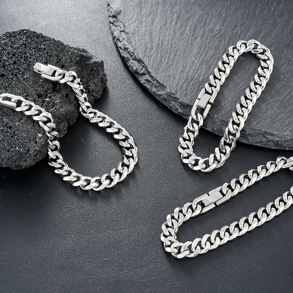 Titanium Steel Geometric Electroplated Chain Bracelet For Men And Women Simple Hip Hop Fashion Jewelry Wholesale