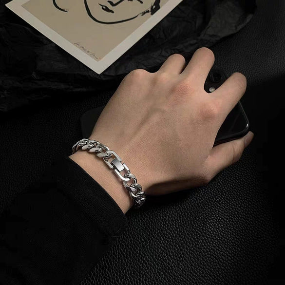 Titanium Steel Geometric Electroplated Chain Bracelet For Men And Women Simple Hip Hop Fashion Jewelry Wholesale