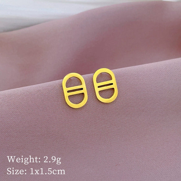 Titanium Steel Geometric Electroplated Earrings For Women