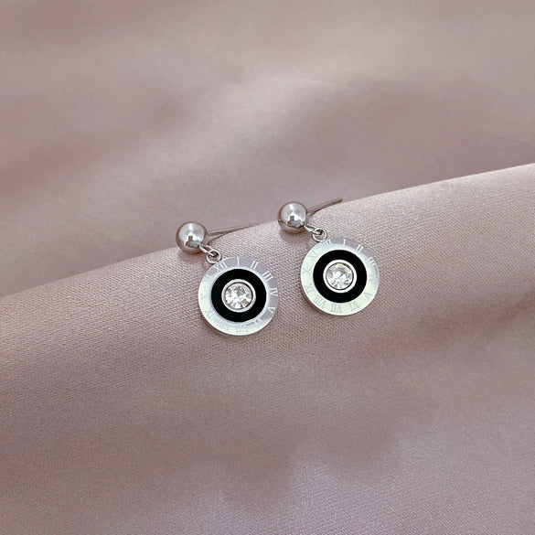 Titanium Steel Geometric Electroplated Forest Style Earrings For Men And Women