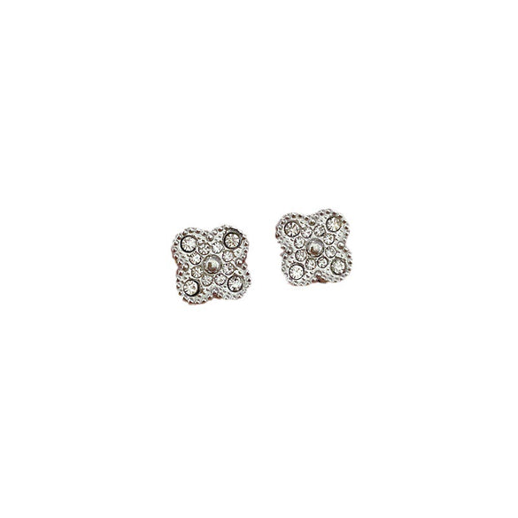 Titanium Steel Geometric Electroplated Lucky Grass Minimalist Earrings For Women And Men