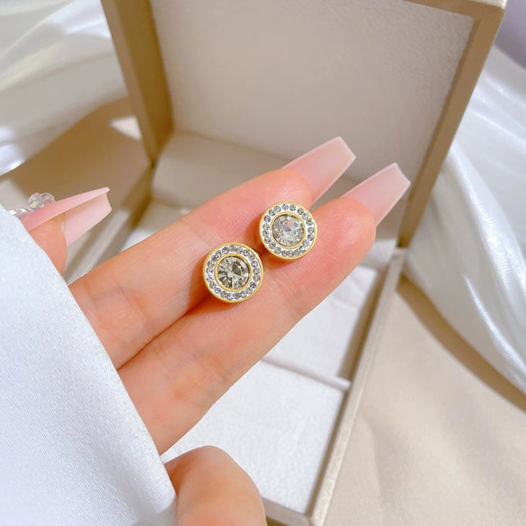 Titanium Steel Geometric Electroplated Minimalistic Earrings For Women And Men