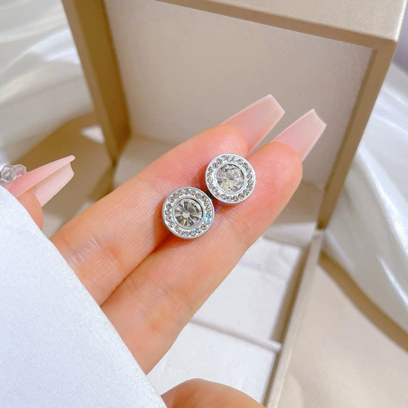 Titanium Steel Geometric Electroplated Minimalistic Earrings For Women And Men