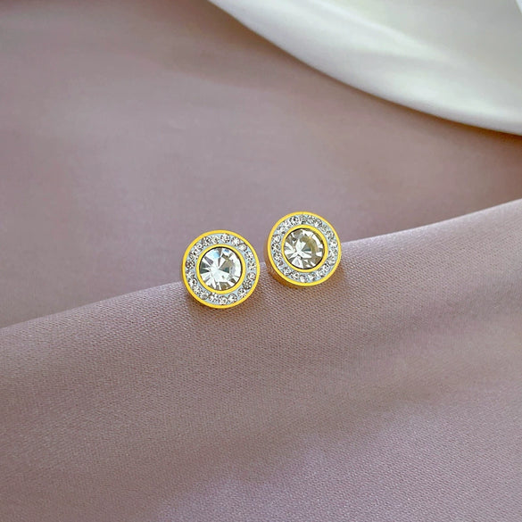 Titanium Steel Geometric Electroplated Minimalistic Earrings For Women And Men