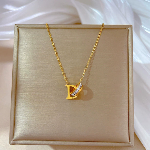 Titanium Steel Geometric Electroplated Necklace For Women