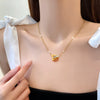 Titanium Steel Geometric Electroplated Necklace For Women