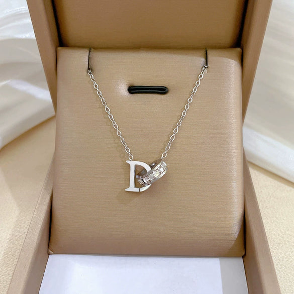 Titanium Steel Geometric Electroplated Necklace For Women