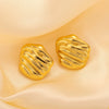 Titanium Steel Geometric Electroplated Spiral Spin Earrings