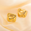 Titanium Steel Geometric Electroplated Spiral Spin Earrings