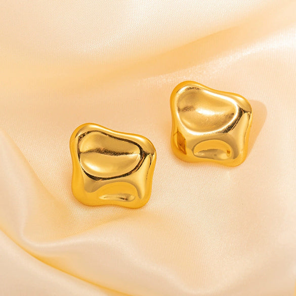 Titanium Steel Geometric Electroplated Spiral Spin Earrings
