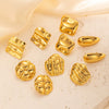 Titanium Steel Geometric Electroplated Spiral Spin Earrings