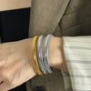 316L Stainless Steel Geometric Electroplated Spring Bracelet For Women