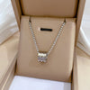 Titanium Steel Geometric Electroplated Threering Minimalistic Fashion Necklace For Unisex