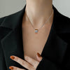 Titanium Steel Geometric Electroplated Threering Minimalistic Fashion Necklace For Unisex
