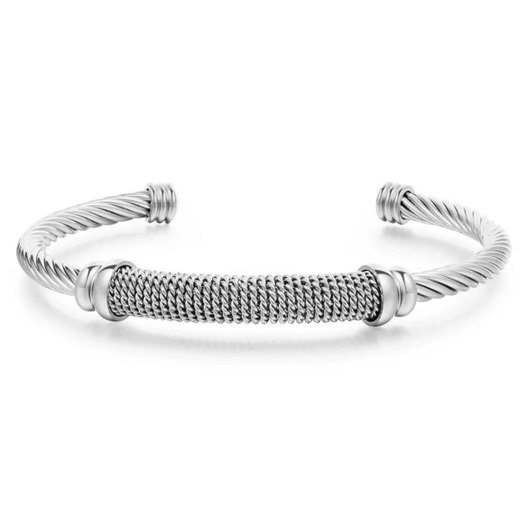 Titanium Steel Geometric Electroplated Unisex Ctype Adjustable Bracelet
