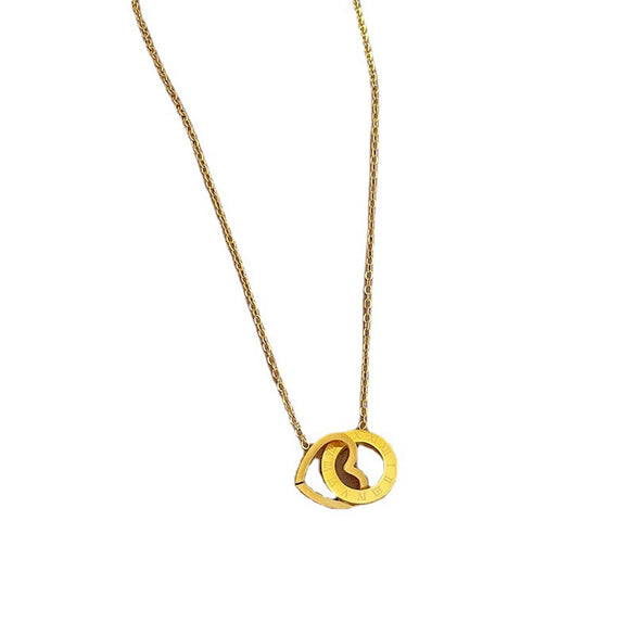 Titanium Steel Geometric Electroplated Women's Love Necklace Accessories