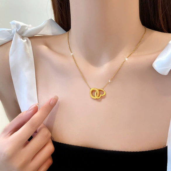 Titanium Steel Geometric Electroplated Women's Love Necklace Accessories
