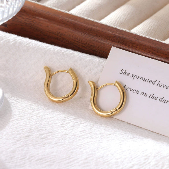 Titanium Steel Geometric Electroplated Women's Minimalist Earrings