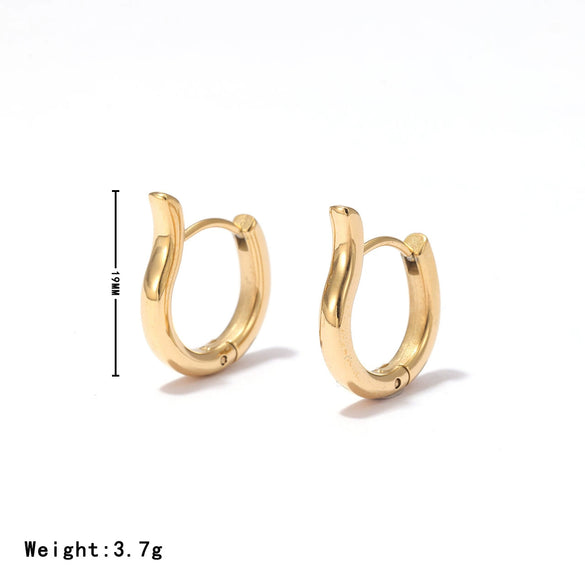 Titanium Steel Geometric Electroplated Women's Minimalist Earrings