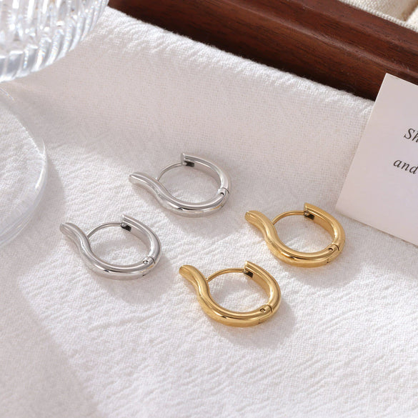 Titanium Steel Geometric Electroplated Women's Minimalist Earrings
