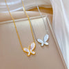 Titanium Steel Geometric Elegant Stylish Normcore Style Real Gold Plated Necklace For Women