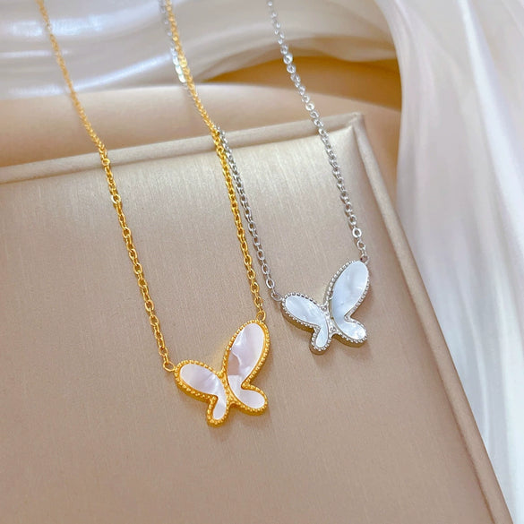 Titanium Steel Geometric Elegant Stylish Normcore Style Real Gold Plated Necklace For Women