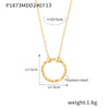 316L Stainless Steel Geometric Element Ring Pendant Yshaped Tassel Hiphop Style Electroplated Neck Chain For Women