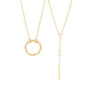 316L Stainless Steel Geometric Element Ring Pendant Yshaped Tassel Hiphop Style Electroplated Neck Chain For Women