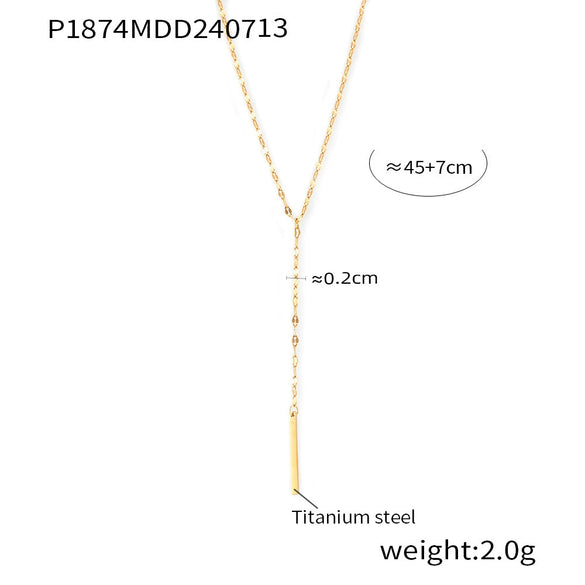 316L Stainless Steel Geometric Element Ring Pendant Yshaped Tassel Hiphop Style Electroplated Neck Chain For Women