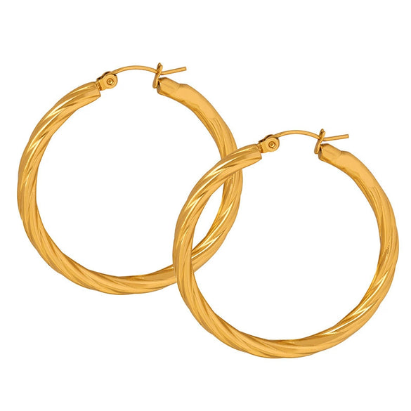 Titanium Steel Geometric Exaggerated Women's Earrings With Electroplating
