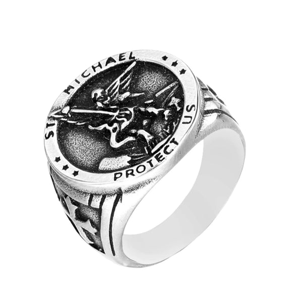 Titanium Steel Geometric Eye Ring With Dragon Claw And Open Eagle Claw Design Polished For Men And Unisex Punk Style