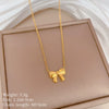 Titanium Steel Geometric Fashion Electroplated Bow Necklace Unisex