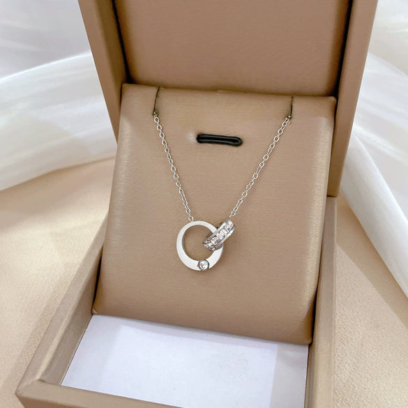 Titanium Steel Geometric Fashion Minimalist Electroplated Necklace For Unisex