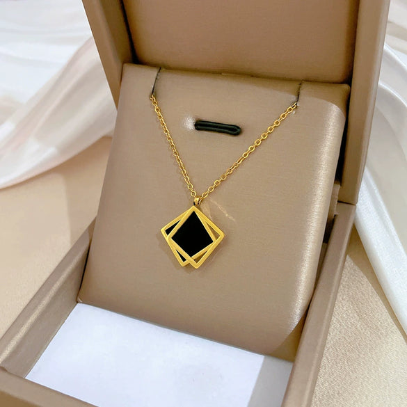 Titanium Steel Geometric Fashion Minimalist Electroplated Necklace For Unisex