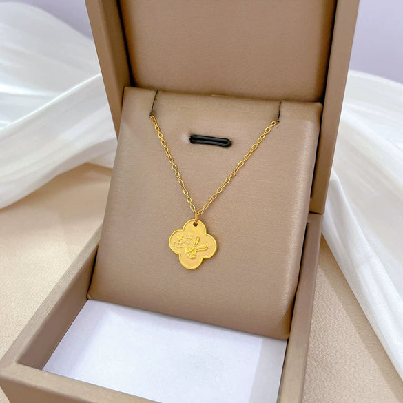 Titanium Steel Geometric Fashion Minimalist Electroplated Necklace For Unisex