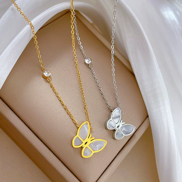 Titanium Steel Geometric Fashion Necklace With Electroplating