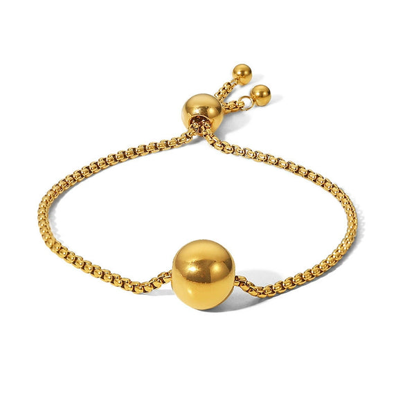 Titanium Steel Geometric Fashion Simple Ball Electroplated Box Chain Necklace For Women