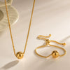 Titanium Steel Geometric Fashion Simple Ball Electroplated Box Chain Necklace For Women