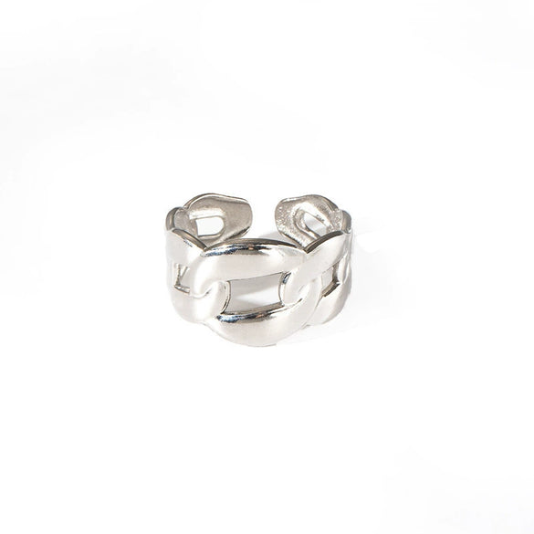 Titanium Steel Geometric Fashion Women's Ring And Bracelet Electroplated