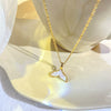 Titanium Steel Geometric Fishtail Pendant Necklace For Women With Electroplating Process