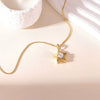 Titanium Steel Geometric Fivepointed Star Necklace Electroplating Highend Niche Design Women's Jewelry