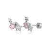 Titanium Steel Geometric Fivepointed Star Zircon Earrings For Girls