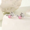 Titanium Steel Geometric Fivepointed Star Zircon Earrings For Girls