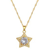 Titanium Steel Geometric Fivepointed Star Zircon Jewelry Set With Electroplating For Women