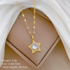 Titanium Steel Geometric Fivepointed Star Zircon Jewelry Set With Electroplating For Women