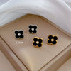 Titanium Steel Geometric Fourleaf Flower Electroplated Minimalist Style Earrings For Men And Women