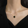 Titanium Steel Geometric Fourleaf Flower Furnace Real Gold Plated Unisex Necklace